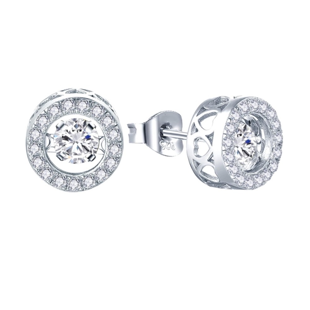 14k Dancing Precious Diamond Gemstone Earrings Fine Jewelry